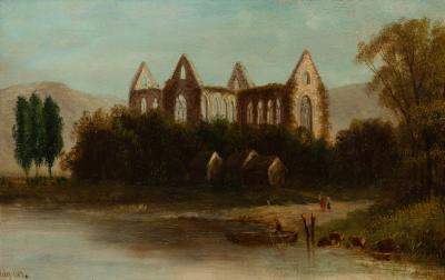 Appraisal: V Magnier Tintern Abbey signed and dated oil on board