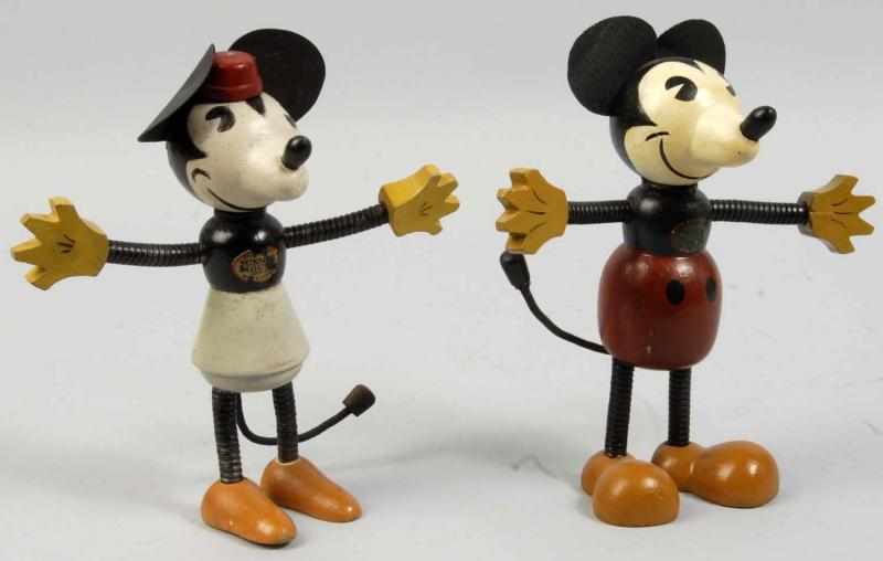 Appraisal: Walt Disney Fun-E-Flex Mickey Minnie Figures Description German Cable arms