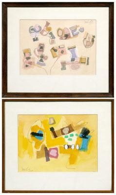 Appraisal: Two C Ronald Bechtle watercolors Pennsylvania born abstract compositions one