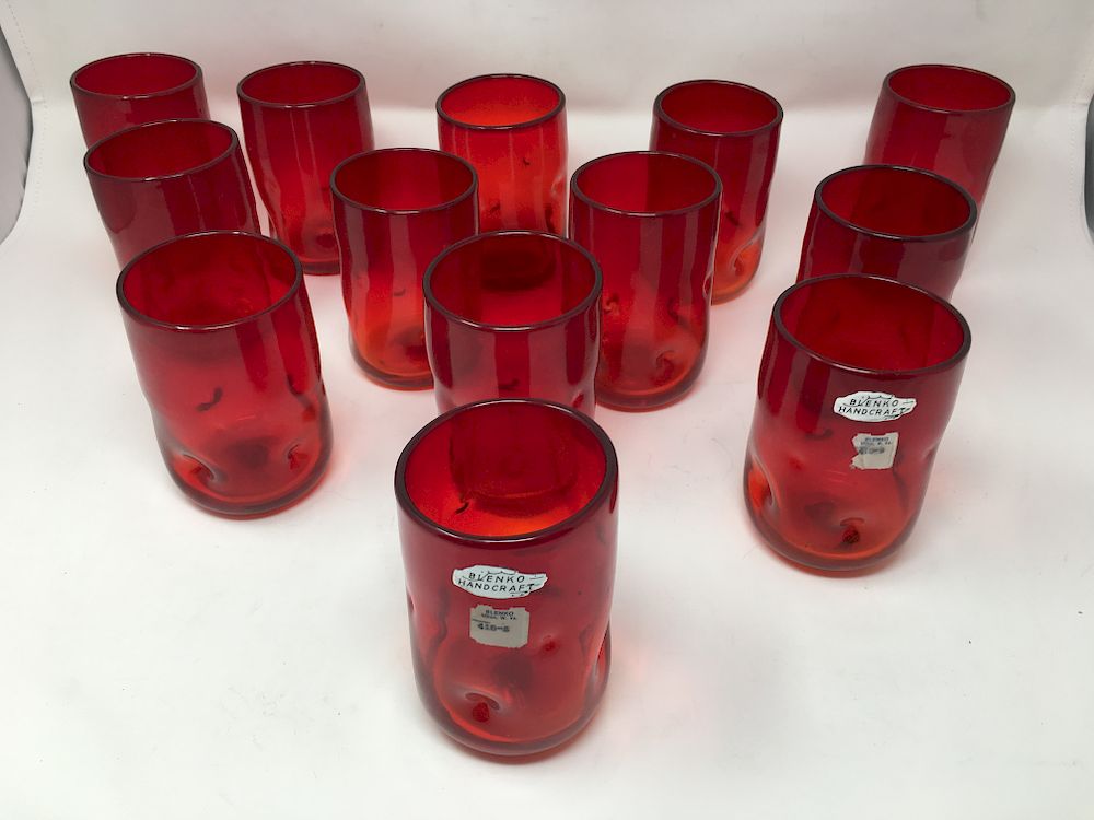 Appraisal: Ruby Red Tumblers Blenko Set Of Ruby Red Tumblers Blenko