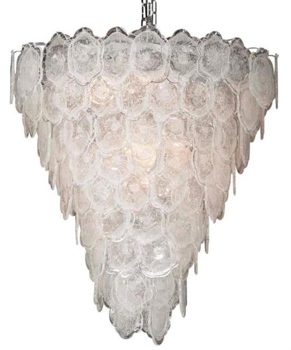 Appraisal: th C Italian Murano chandelier c white metal frame with