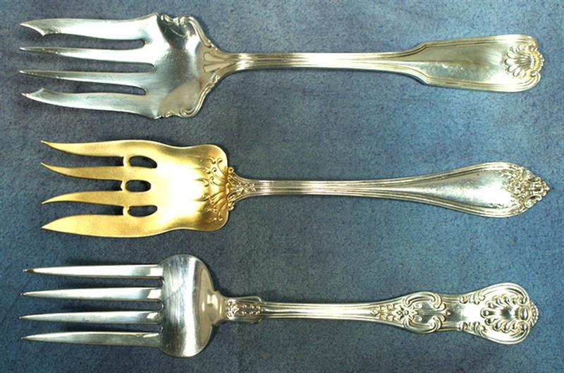 Appraisal: sterling silver meat forks Towle Kings pattern D H King