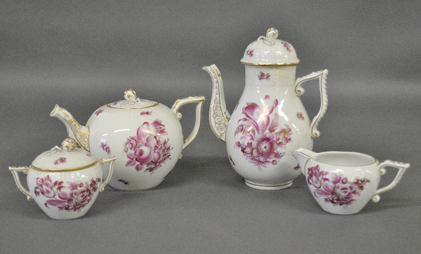 Appraisal: - Herend four piece tea set each piece decorated with