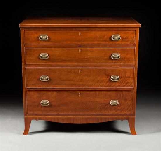 Appraisal: Federal stringer inlaid mahogany chest of drawers Maryland circa four