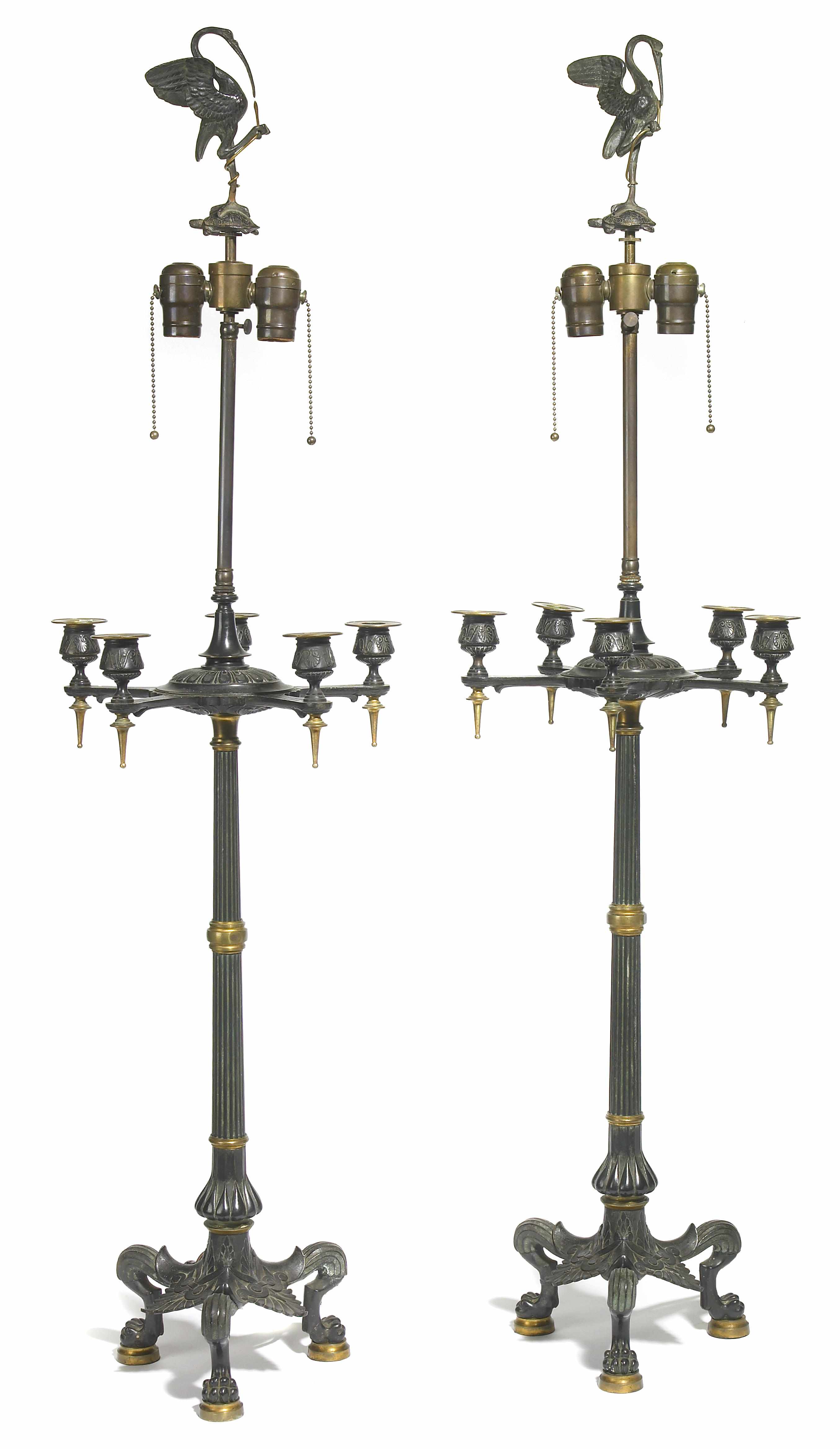 Appraisal: A pair of Charles X style gilt and patinated bronze