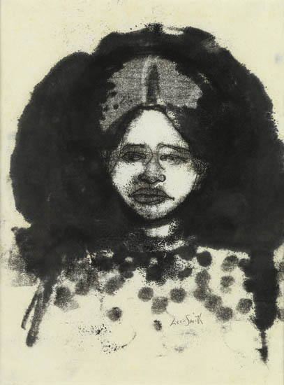 Appraisal: HUGHIE LEE-SMITH - Untitled Head of a Woman Monotype circa