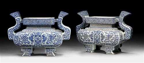 Appraisal: PAIR OF INCENSE BURNERS China th century W cm H