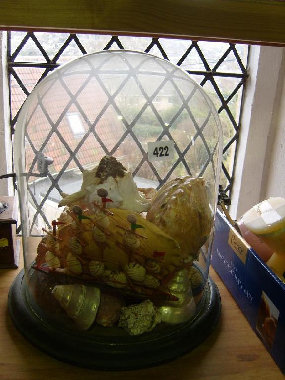 Appraisal: A large late th century glass dome and stand of