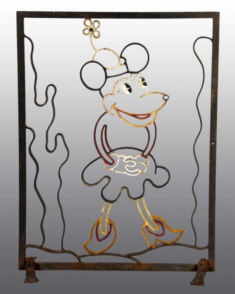 Appraisal: Cast Iron Minnie Mouse Fire Screen Condition Excellent Size x