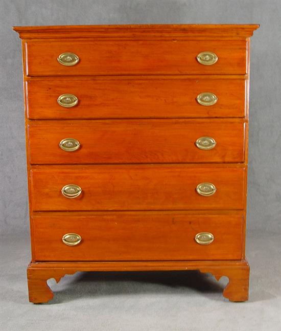 Appraisal: Pine Five Drawer Chest of Drawers Circa probably New England