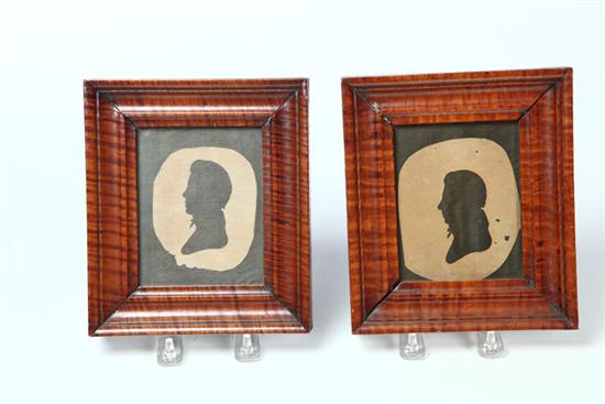 Appraisal: TWO SILHOUETTES American early th century Hollow-cut portraits of men