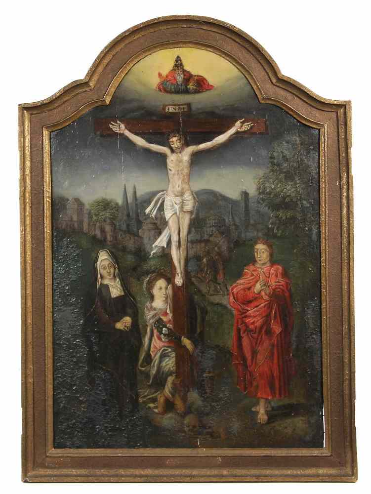 Appraisal: OLD MASTERS OOP - The Crucifixion Center Panel of a