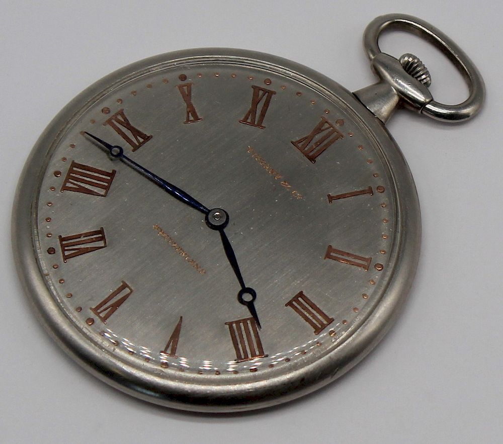 Appraisal: JEWELRY Tiffany Co Platinum Pocket Watch Art Deco Tiffany Co