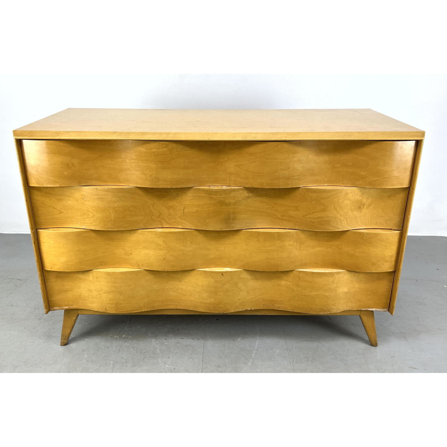 Appraisal: Edmond Spence Wave Front Chest Dresser Made in Sweden Dimensions