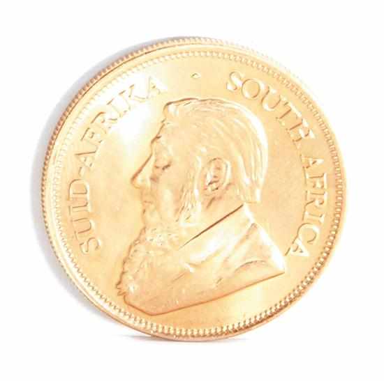 Appraisal: South African Krugerrand gold coin obverse with profile portrait of