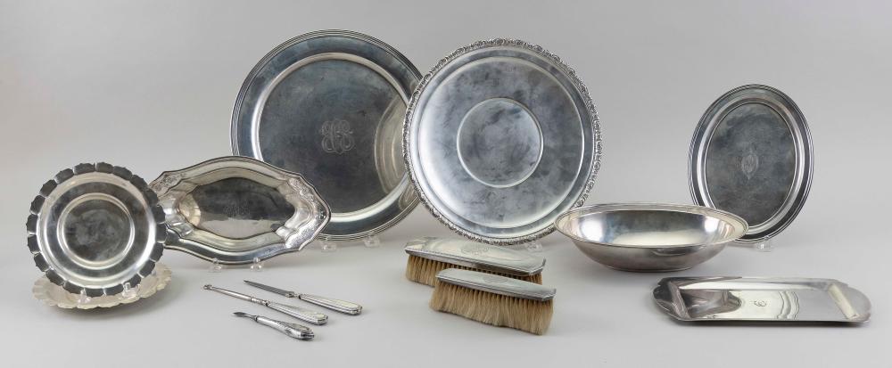 Appraisal: THIRTEEN PIECES OF STERLING SILVER HOLLOWWARE AND VANITY ITEMS APPROX