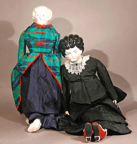 Appraisal: A German parian and china-head doll the first a parian