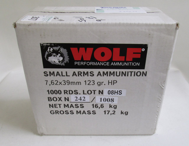 Appraisal: ROUNDS OF WOLF X MM AMMUNITION grain hollow point bullets