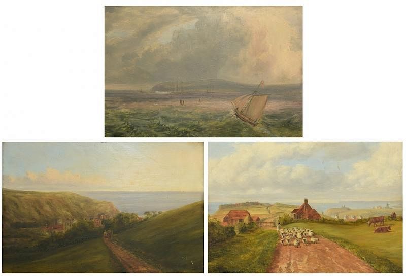 Appraisal: English School Paintings c Two th century English School oil