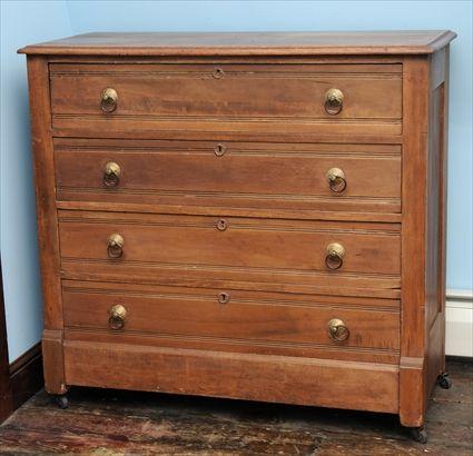 Appraisal: EASTLAKE MAPLE CHEST OF DRAWERS The rectangular molded top over