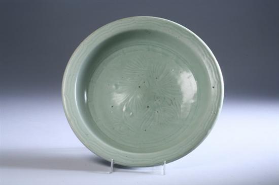 Appraisal: CHINESE LONGQUAN CELADON PORCELAIN CHARGER Circa th th century Incised