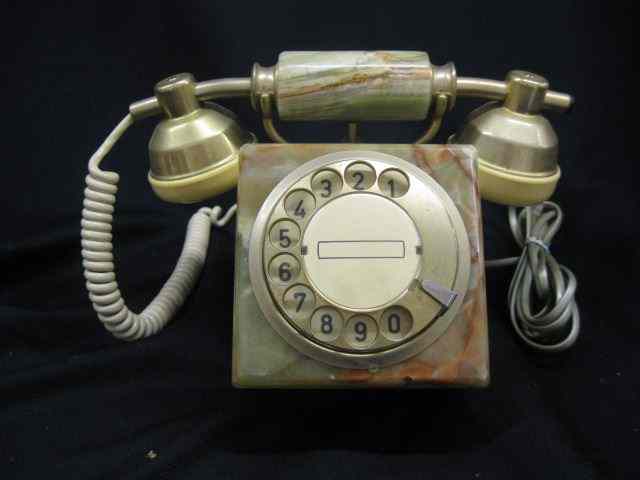 Appraisal: Onyx Rotary Dial Phone an unused examplefrom yesteryear