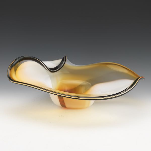 Appraisal: NICHOLSON BLOWN GLASS WAVE SERIES BOWL x Nicholson signed contemporary