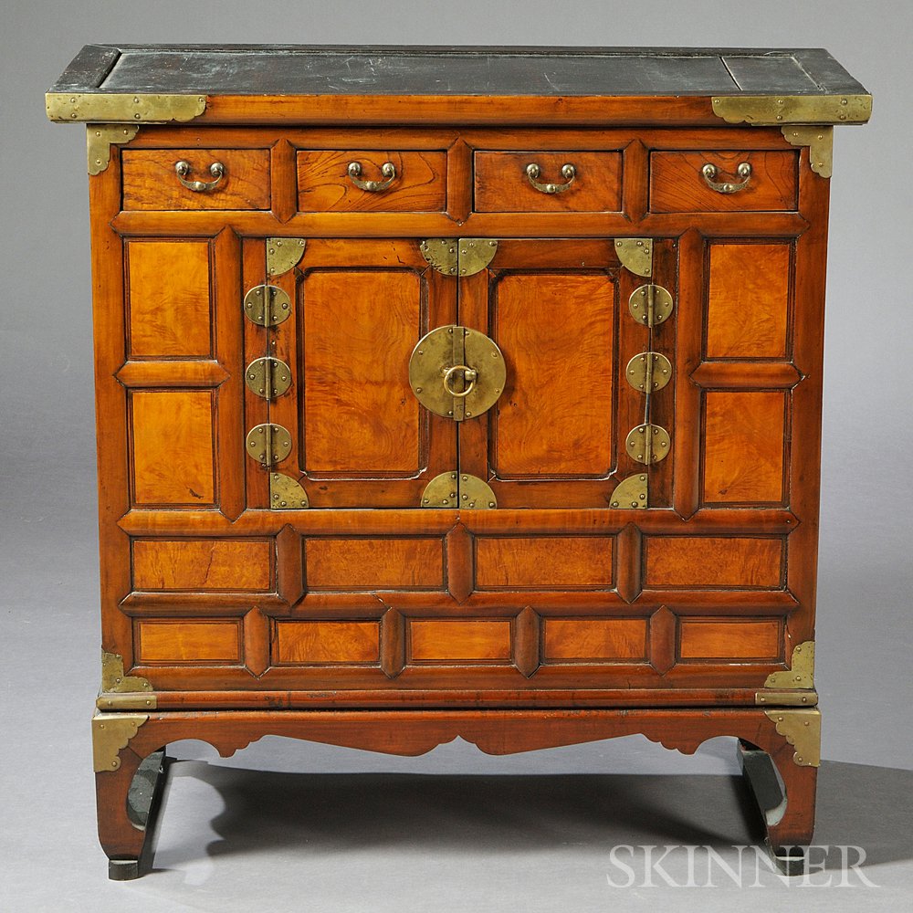 Appraisal: Bedside Chest Meorijang Korea th th century Ganghwado-style two-level structure