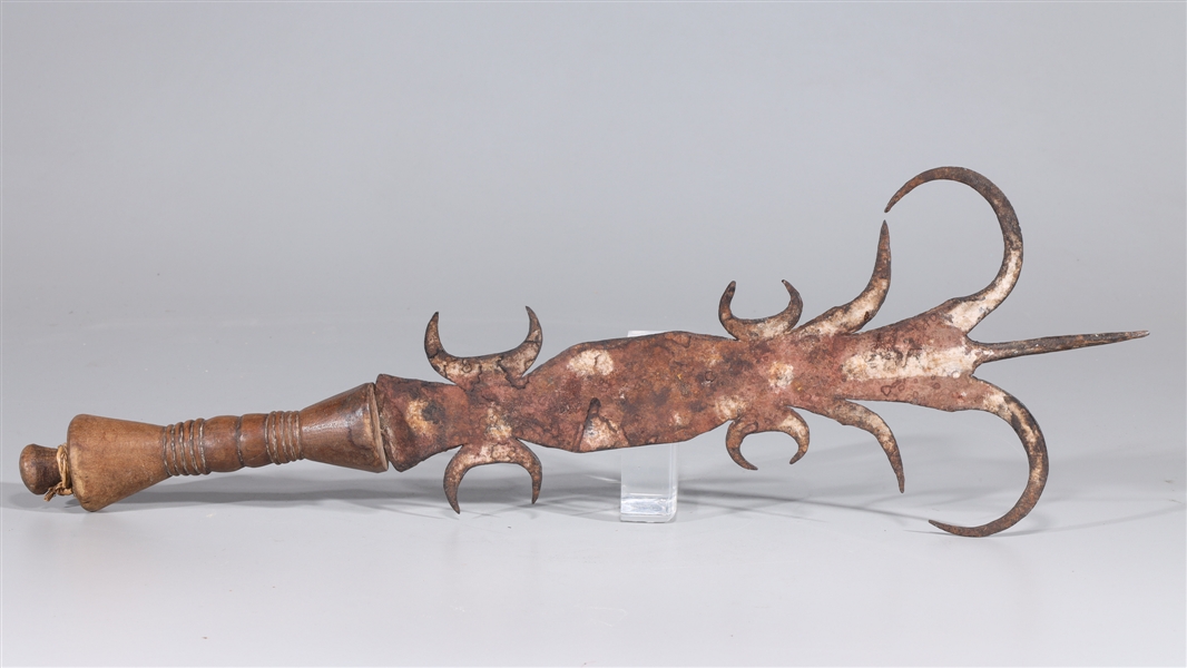 Appraisal: Early th century West African tribal dagger with intricately shaped