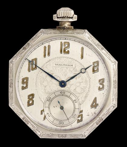 Appraisal: karat white gold pocket watchwaltham th century