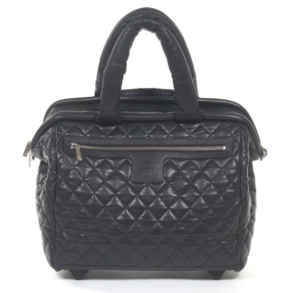 Appraisal: Chanel Black Quilted Coco Cocoon Trolley Travel Bag x x