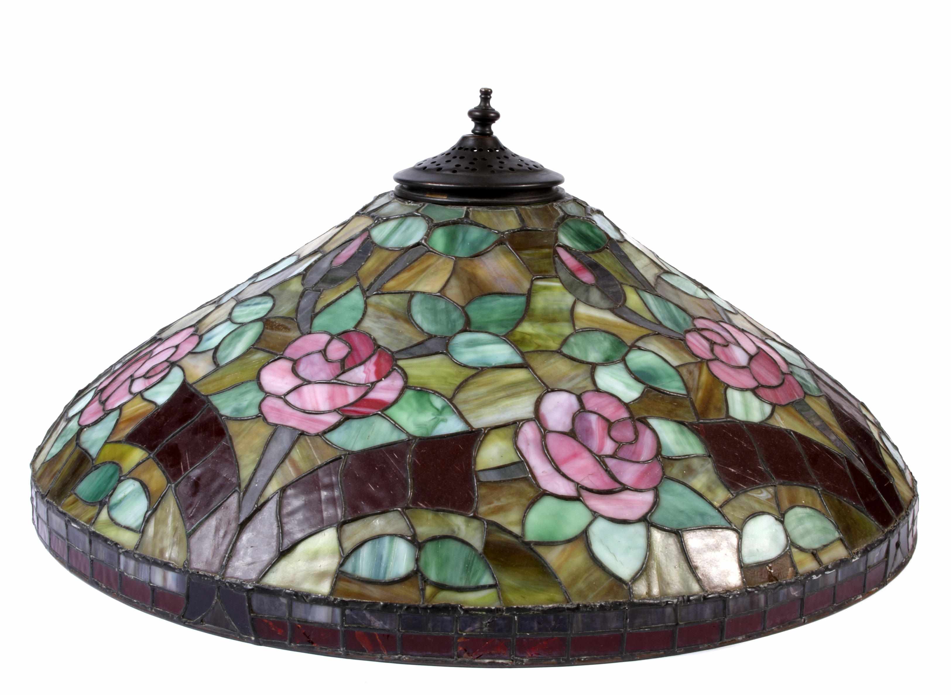 Appraisal: An American leaded glass shade height in diameter in