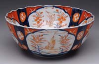 Appraisal: GOOD IMARI FOOTED BOWL Four panel interior with nice colors