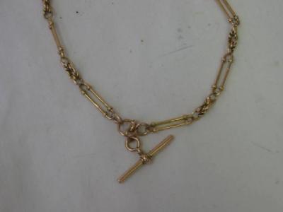 Appraisal: A CT GOLD ROSE GOLD ALBERT comprising long oval links