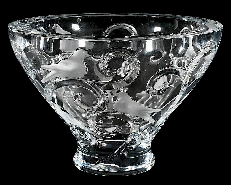 Appraisal: Lalique Verone Glass Vase engraved Lalique France - in Provenance