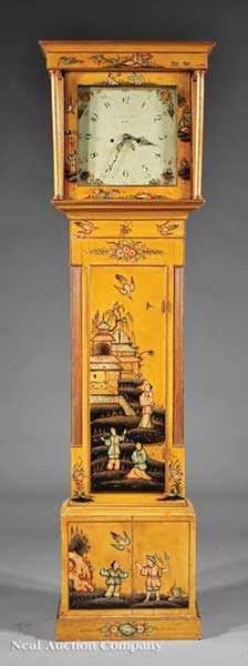 Appraisal: A Regency-Style Chinoiserie Decorated Tall Case Clock late th c