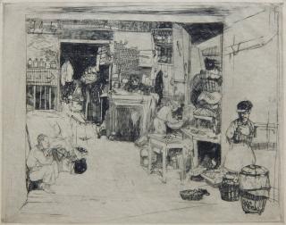 Appraisal: John Winkler etching John Winkler American - - ''Chinese Shop''-