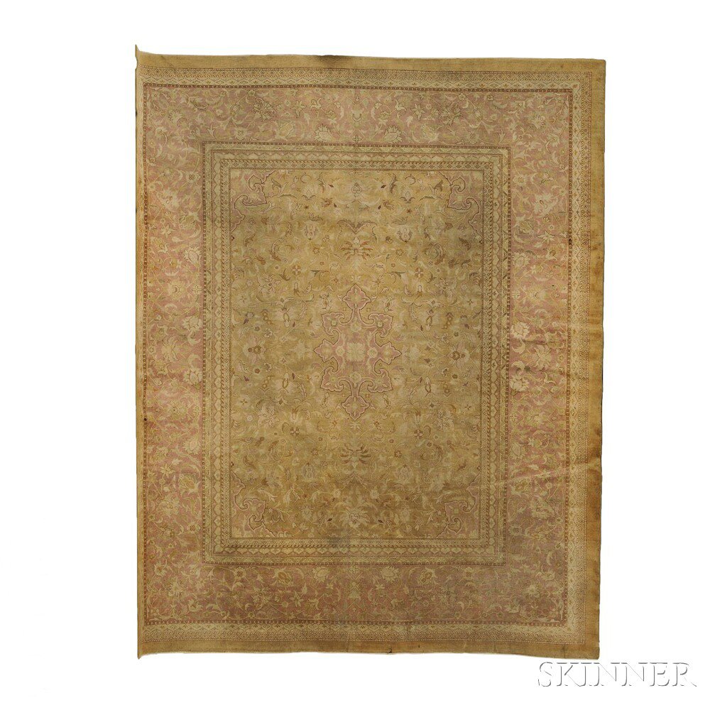 Appraisal: Amritsar Carpet India early th century the light rose-colored center