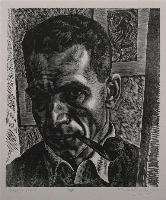 Appraisal: ISAC FRIEDLANDER Latvian American - SELF-PORTRAIT signed dated ' titled