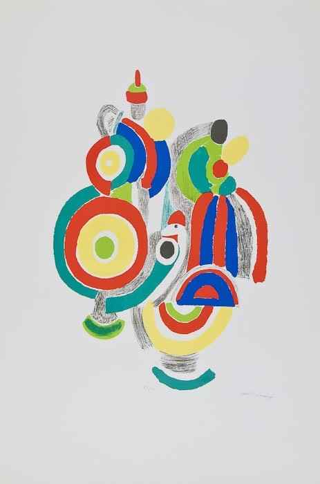 Appraisal: Sonia Delaunay - Untitled lithograph printed in colours signed in