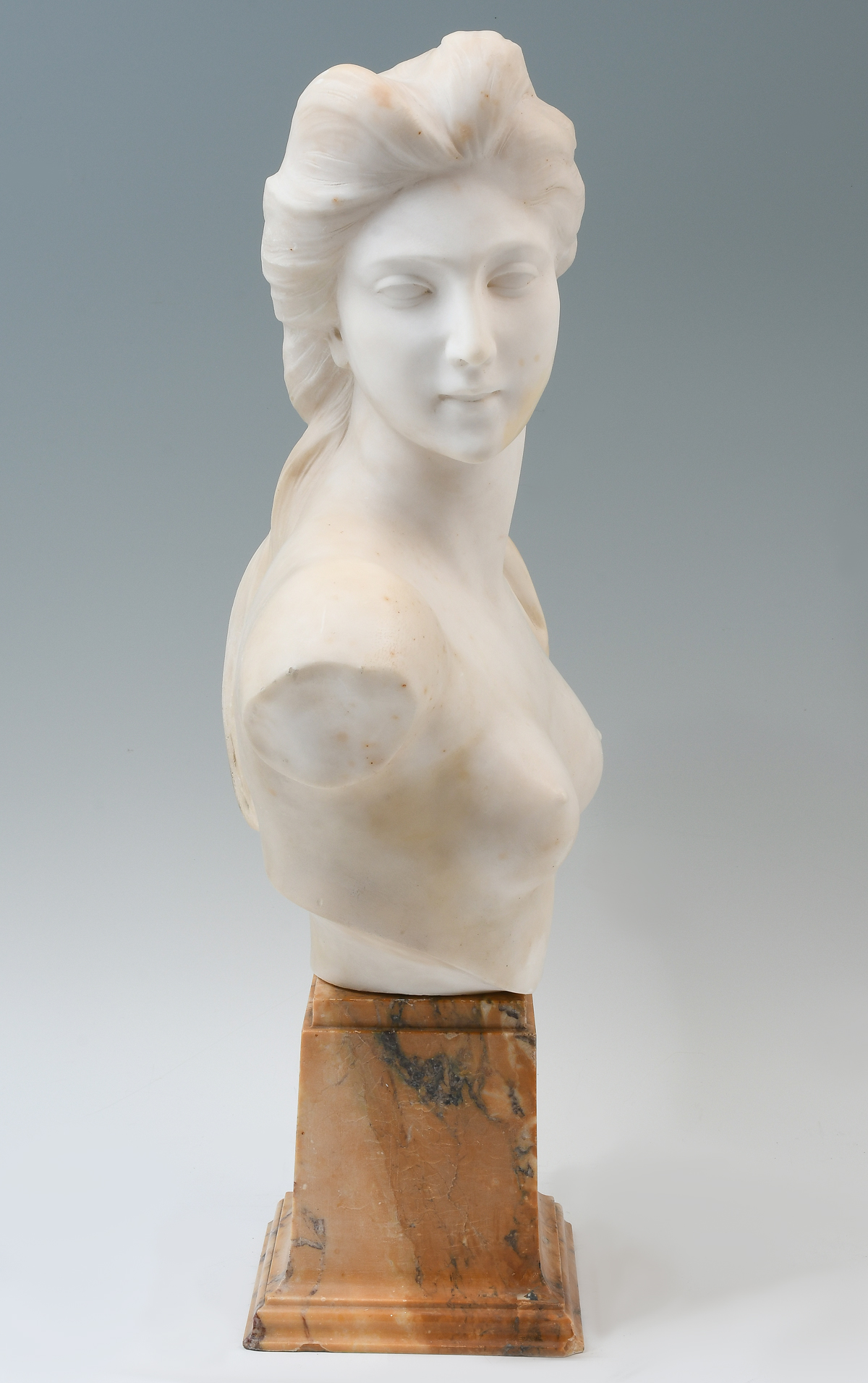 Appraisal: TH CENTURY MARBLE SCULPTURE OF A NUDE MAIDEN SIGNED J