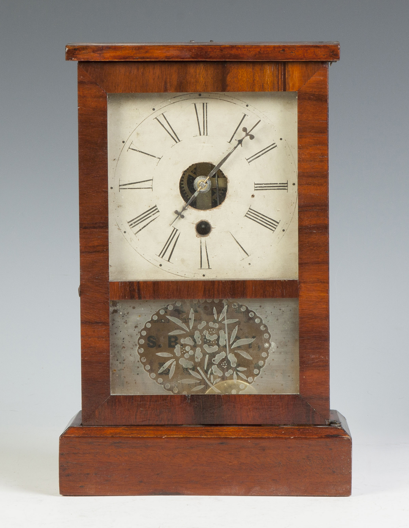 Appraisal: S B Terry Terryville CT Miniature Shelf Clock Mahogany case