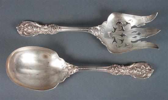 Appraisal: American sterling silver salad serving set in the ''Francis I''