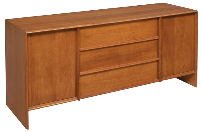 Appraisal: T H Robsjohn-Gibbings sideboard by Widdicomb walnut three central drawers