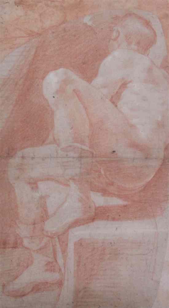 Appraisal: Attributed Giovanni Battista Caracciolo - sepia chalk Study of a