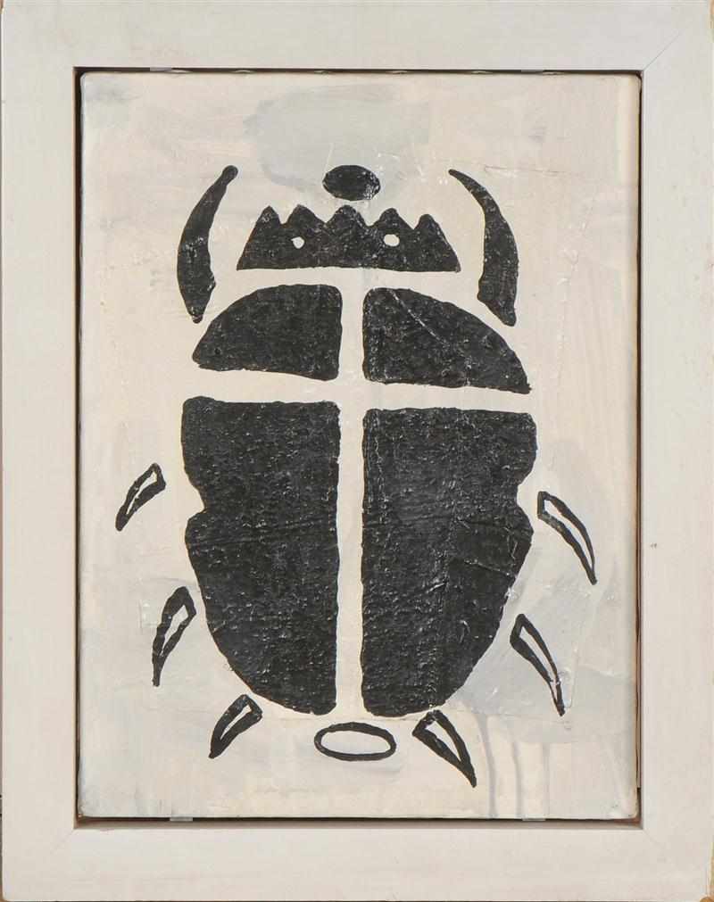 Appraisal: DONALD BAECHLER b SCARAB FOR MARIJANA Mixed media initialed titled