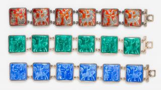 Appraisal: A Collection of Sterling Silver and Enamel Fairy Tale Bracelets