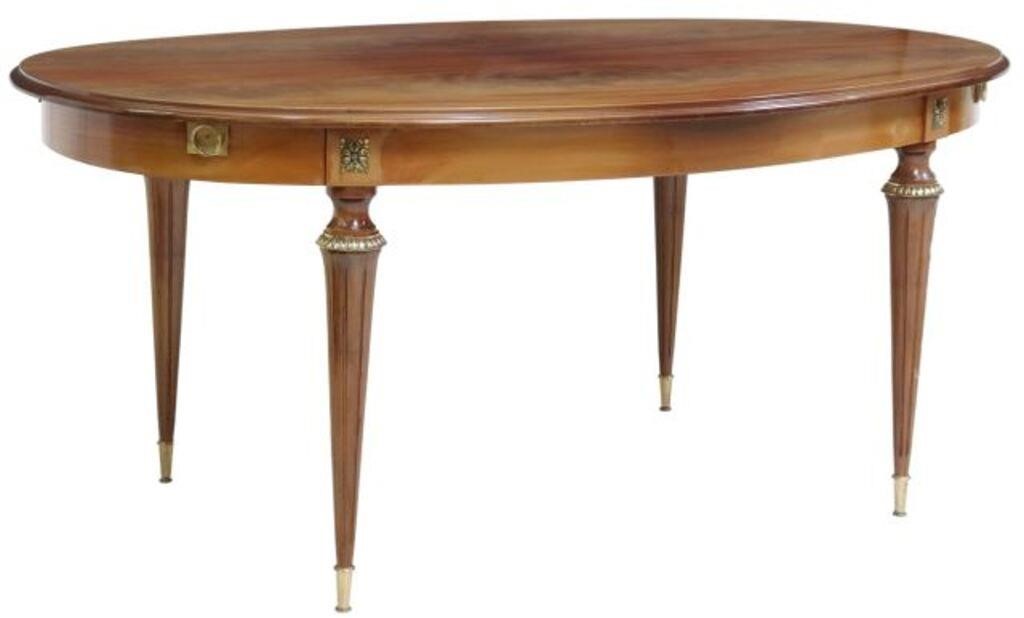 Appraisal: French Louis XVI style flame mahogany table th c having