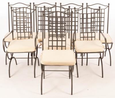 Appraisal: Eight lattice back conservatory chairs Provenance Tidenham Manor