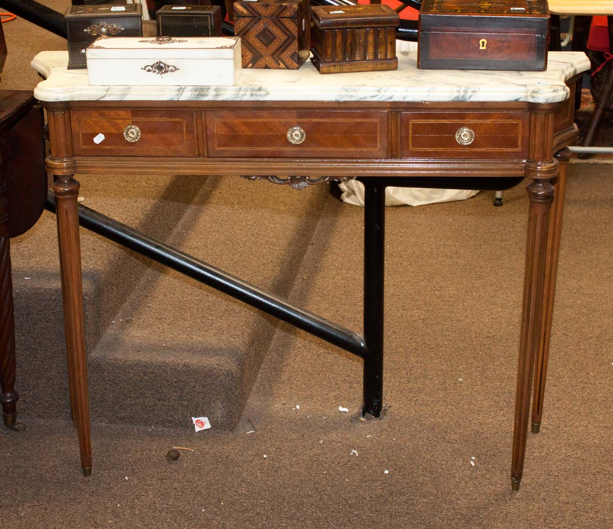 Appraisal: French style marble top wall table